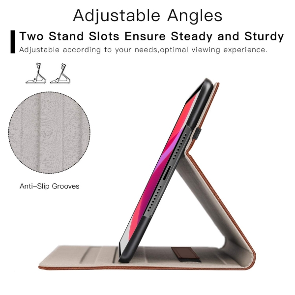 Ztotop iPad Deri Stand Klf (10.2 in)(7.Nesil)(2019)-Brown