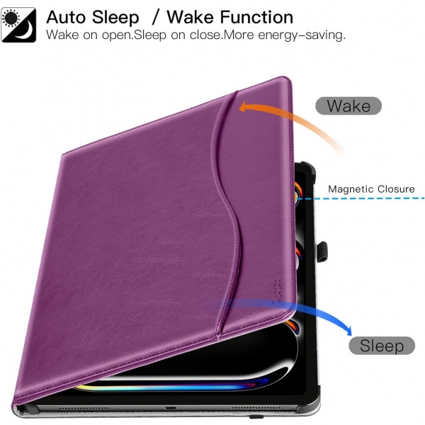 Ztotop iPad Pro M4 Deri Standl Klf (13 in)-Purple