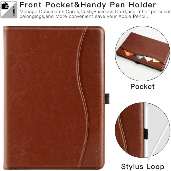 Ztotop iPad Pro M4 Deri Standl Klf (13 in)-Brown