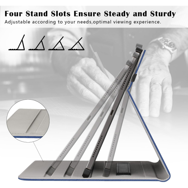 Ztotop iPad Pro M4 Deri Standl Klf (13 in)-Navy