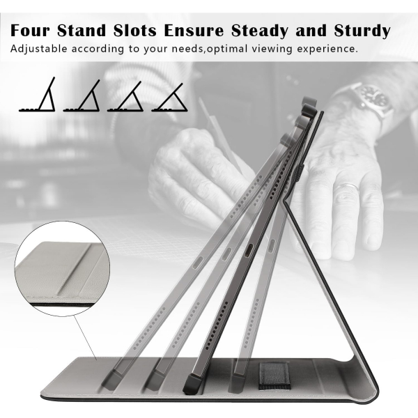Ztotop iPad Pro M4 Deri Standl Klf (13 in)-Black