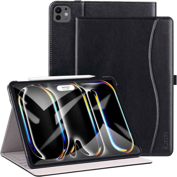 Ztotop iPad Pro M4 Deri Standl Klf (13 in)-Black