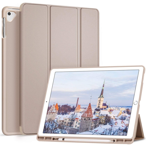 Ztotop iPad Pro Kalem Blmeli Klf (12.9 in)-Gold