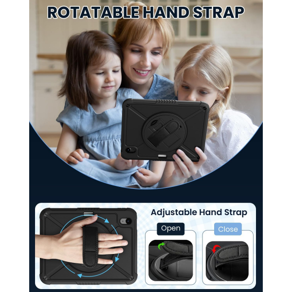 Ztotop Apple iPad A16 Rotating Klf (11 in)-Black