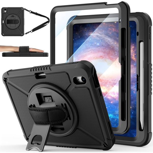 Ztotop Apple iPad A16 Rotating Klf (11 in)-Black