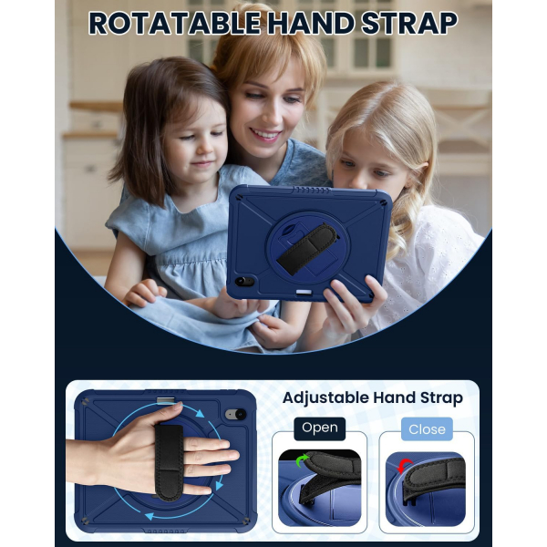 Ztotop Apple iPad A16 Rotating Klf (11 in)-Blue
