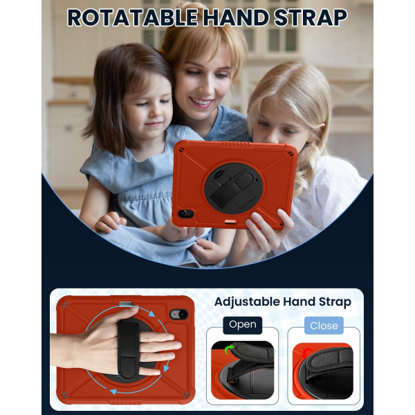 Ztotop Apple iPad A16 Rotating Klf (11 in)-Red