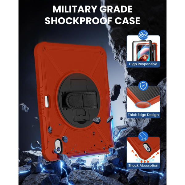 Ztotop Apple iPad A16 Rotating Klf (11 in)-Red