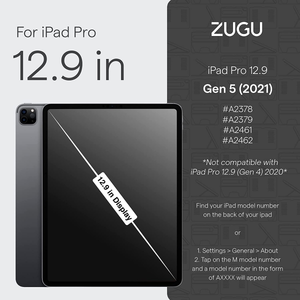 Zugu Case iPad Pro The Alpha Case (12.9 inch)(2021)(5. Nesil)-Cognac Brown