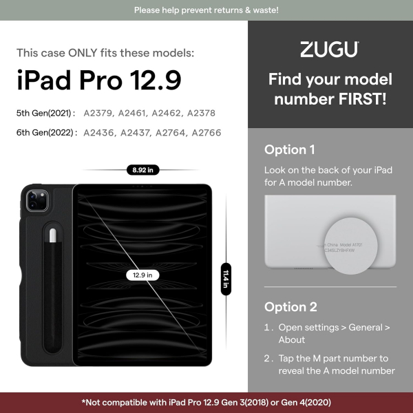 Zugu Case iPad Pro The Alpha Case (12.9 inch)(2021)(5. Nesil)-Berry Purple