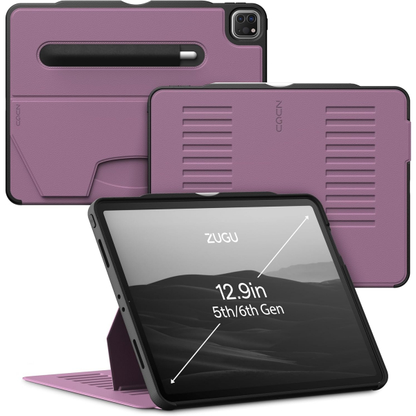 Zugu Case iPad Pro The Alpha Case (12.9 inch)(2021)(5. Nesil)-Berry Purple