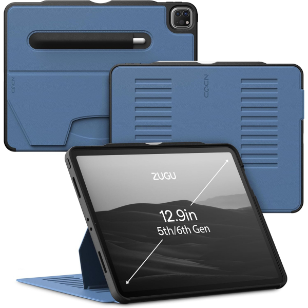 Zugu Case iPad Pro The Alpha Case (12.9 inch)(2021)(5. Nesil)-Slate Blue