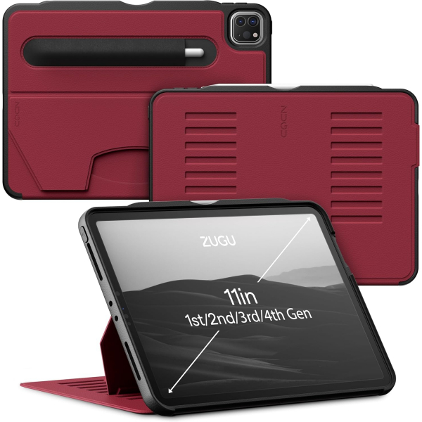 Zugu Case iPad Pro The Alpha Klf (11 in)(2020)(2. Nesil)-Scarlet Red