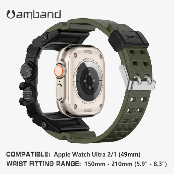 amBand Apple Watch Ultra 49mm Darbeye Dayankl Kay-Army Green