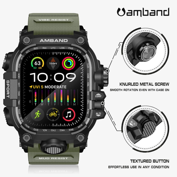 amBand Apple Watch Ultra 49mm Darbeye Dayankl Kay-Army Green