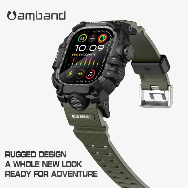 amBand Apple Watch Ultra 49mm Darbeye Dayankl Kay-Army Green