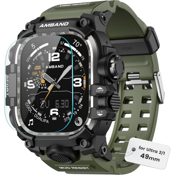 amBand Apple Watch Ultra 49mm Darbeye Dayankl Kay-Army Green