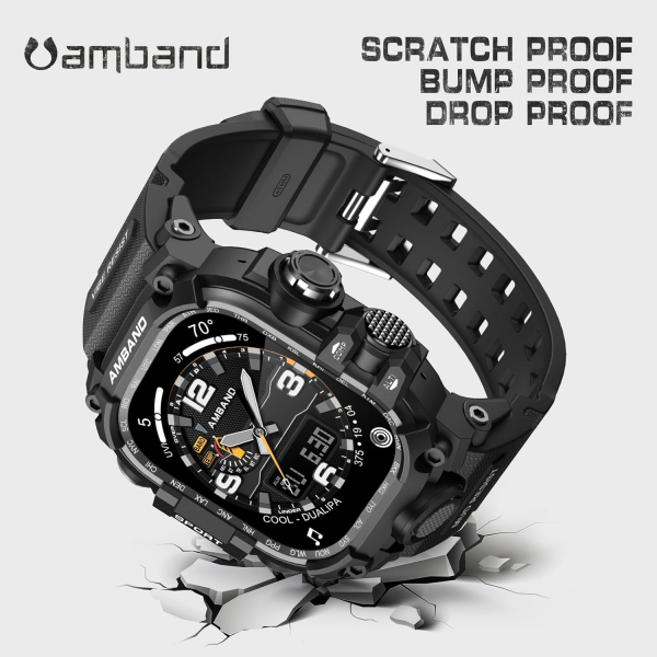 amBand Apple Watch Ultra 49mm Darbeye Dayankl Kay-Matte Black
