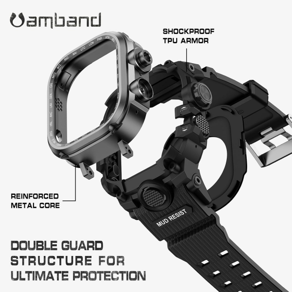 amBand Apple Watch Ultra 49mm Darbeye Dayankl Kay-Matte Black