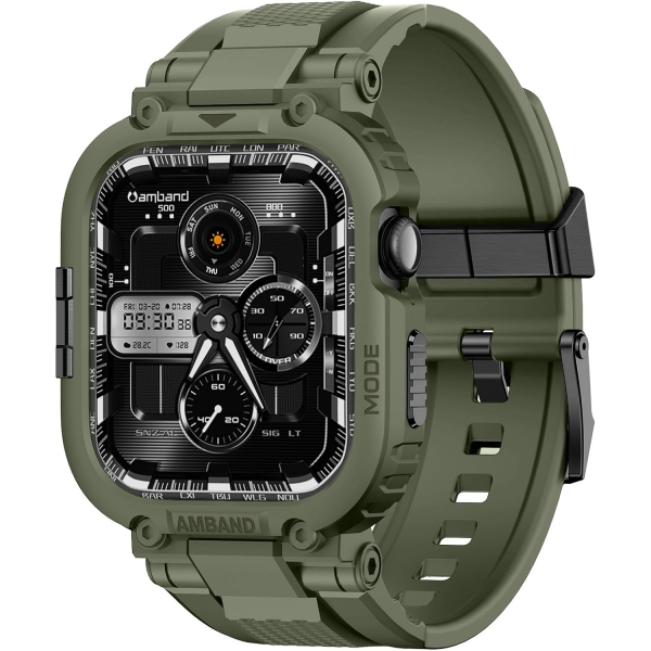 amBand Apple Watch 11/10 42mm M1 Sport Silikon Kay�� -Green