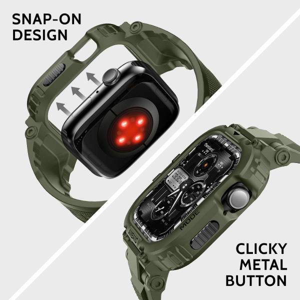 amBand Apple Watch 11/10 42mm M1 Sport Silikon Kay�� -Green