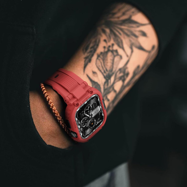 amBand Apple Watch 11/10 42mm M1 Sport Silikon Kay�� -Red