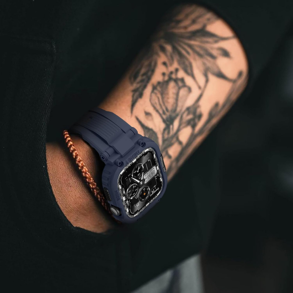 amBand Apple Watch 11/10 42mm M1 Sport Silikon Kay�� -Navy Blue