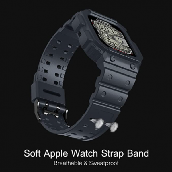 amBand Apple Watch 7 Koruyucu Klf (45mm)-Midnight Blue