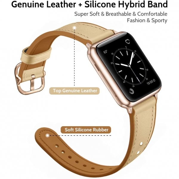 amBand Apple Watch Deri Kay (38/40mm)-Creamy