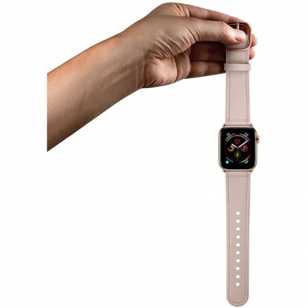 amBand Apple Watch Deri Kayış (38/40mm)-Pink Sand