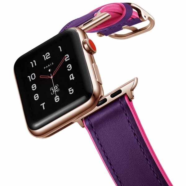 amBand Apple Watch Deri Kayış (38/40mm)-Purple