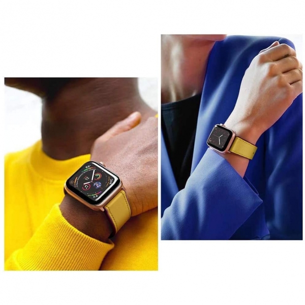 amBand Apple Watch Deri Kay (42/44mm)-Yellow
