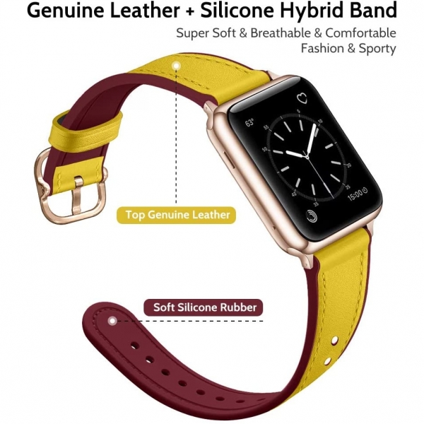 amBand Apple Watch Deri Kay (42/44mm)-Yellow