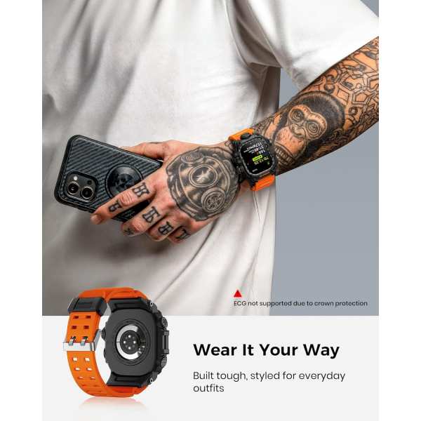 amBand Apple Watch Ultra 49mm Darbeye Dayankl Kay-Orange