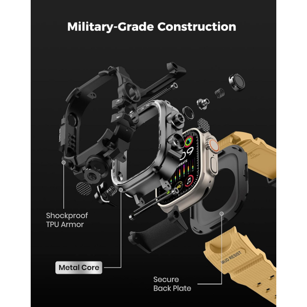 amBand Apple Watch Ultra 49mm Darbeye Dayankl Kay-Sand Beige