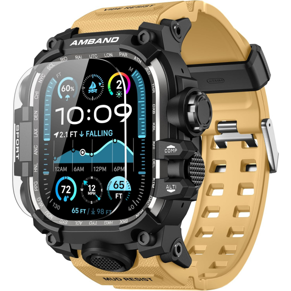 amBand Apple Watch Ultra 49mm Darbeye Dayankl Kay-Sand Beige