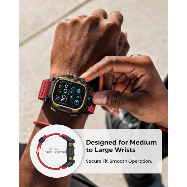 amBand Apple Watch Ultra 49mm Darbeye Dayankl Kay-Red