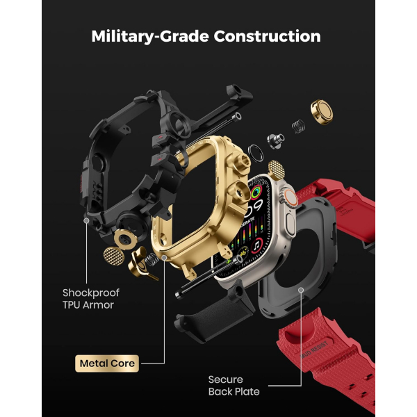 amBand Apple Watch Ultra 49mm Darbeye Dayankl Kay-Red