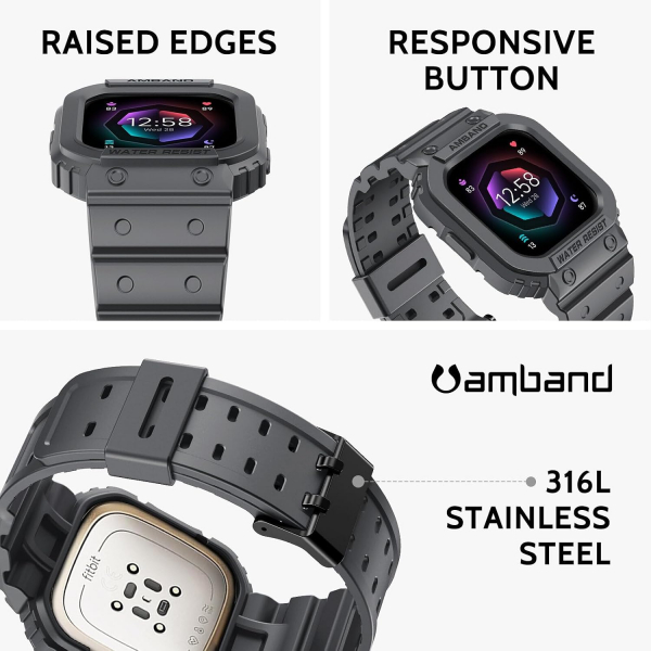 amBand Fitbit Sense/Versa K�l�fl� Spor Kay��-Gray