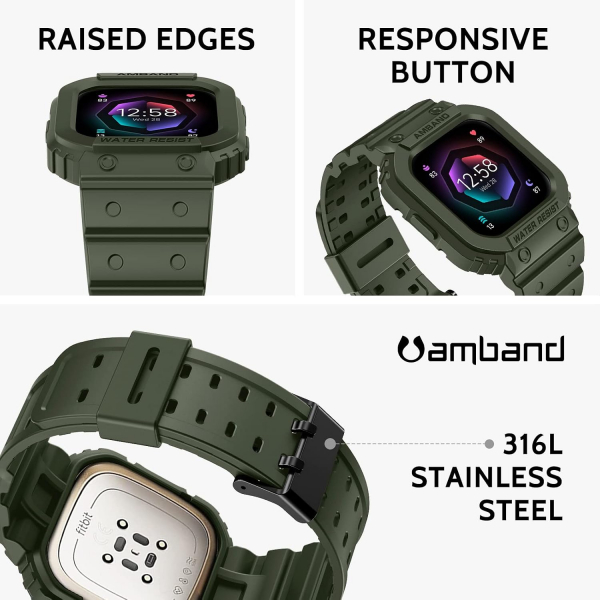 amBand Fitbit Sense/Versa K�l�fl� Spor Kay��-Green