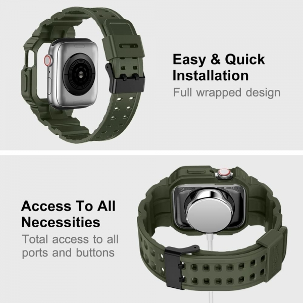 amBand Movin Fortress Sport Apple Watch 8 Kay(MIL-STD-810G)(42/44/45mm)-Grayish Green