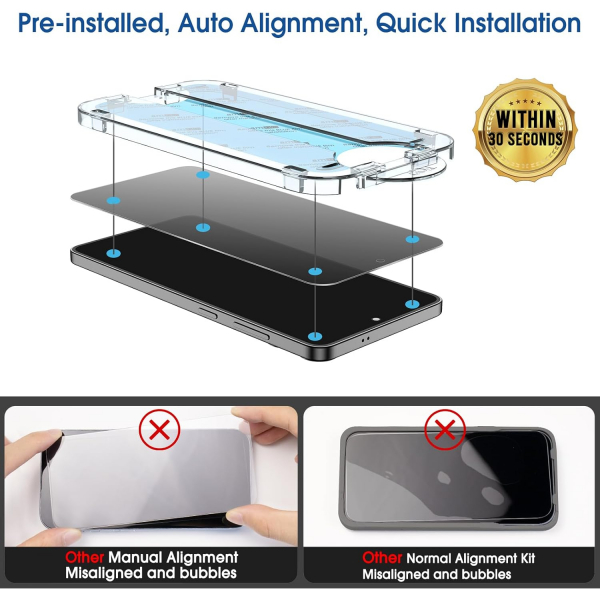 amFilm Galaxy S25 Edge Privacy Ekran Koruyucu(2+2Paket)