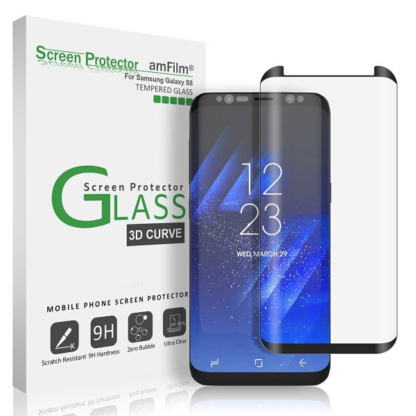 amFilm Samsung Galaxy S8 Temperli Cam Ekran Koruyucu