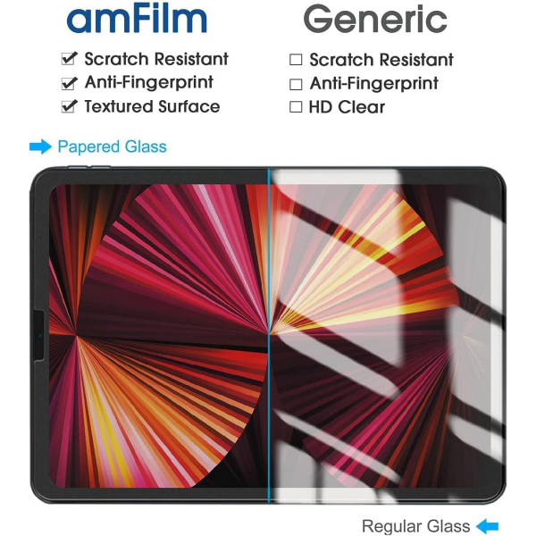 amFilm Papered iPad Pro/Air Mat Ekran Koruyucu (11 in)