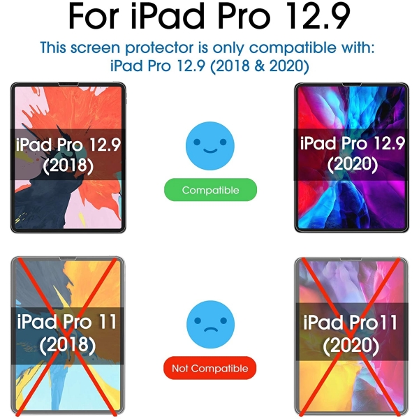 amFilm iPad Pro Temperli Cam Ekran Koruyucu (12.9in)(4.Nesil)(2 Adet)
