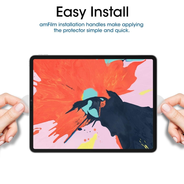 amFilm iPad Pro Temperli Cam Ekran Koruyucu (12.9in)(2018)(2 Adet)