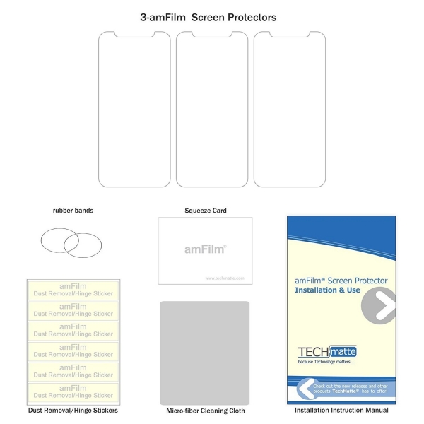 amFilm iPhone XS / X Mat Ekran Koruyucu Film (3 Adet)
