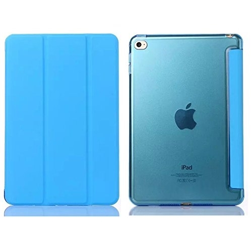 amhello iPad 2/3/4 Manyetik Deri Stand Kapak Klf-Blue