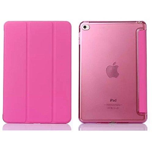 amhello iPad 2/3/4 Manyetik Deri Stand Kapak Klf-Pink