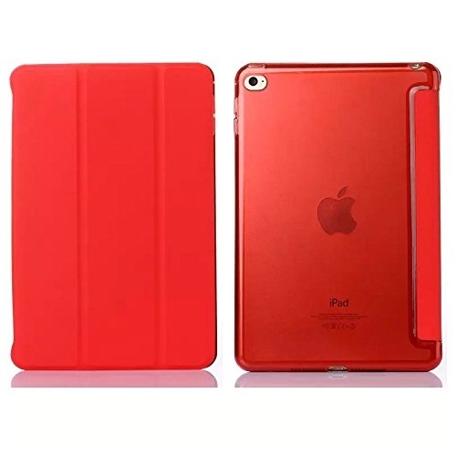 amhello iPad Mini 4 Manyetik Deri Stand Kapak Klf-Red